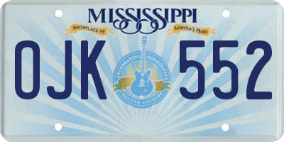 MS license plate OJK552