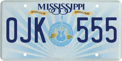 MS license plate OJK555