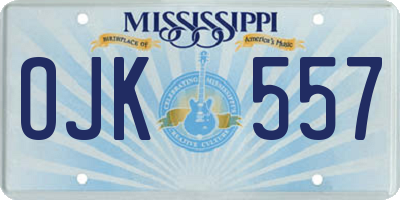 MS license plate OJK557
