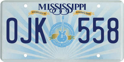 MS license plate OJK558