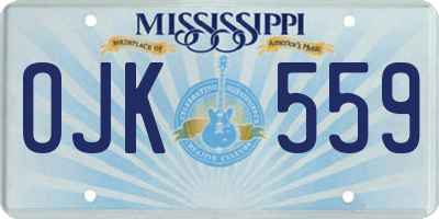 MS license plate OJK559