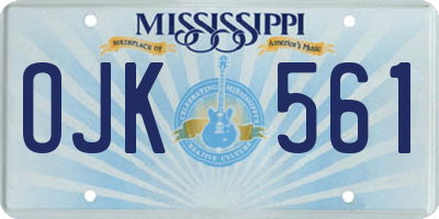 MS license plate OJK561