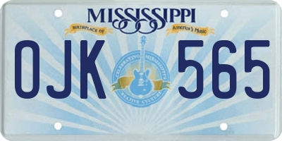 MS license plate OJK565