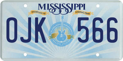 MS license plate OJK566