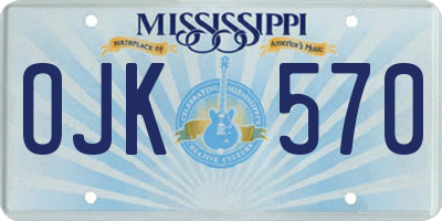 MS license plate OJK570