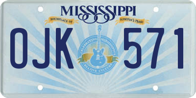 MS license plate OJK571