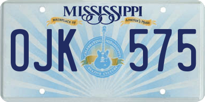 MS license plate OJK575