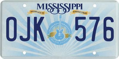 MS license plate OJK576