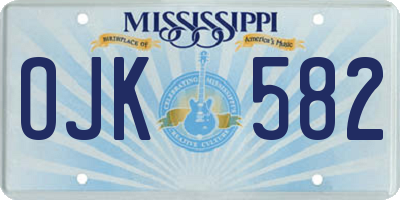 MS license plate OJK582