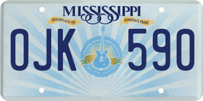 MS license plate OJK590