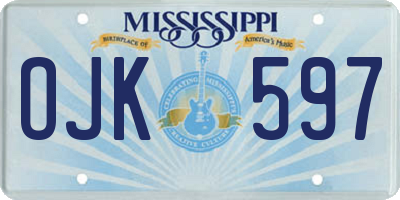 MS license plate OJK597