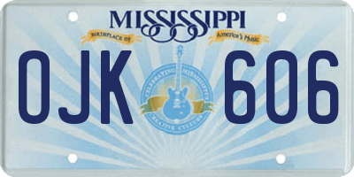 MS license plate OJK606