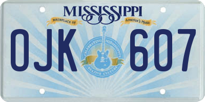 MS license plate OJK607