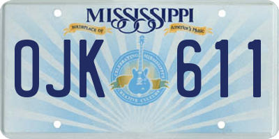 MS license plate OJK611