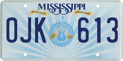 MS license plate OJK613