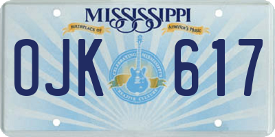 MS license plate OJK617
