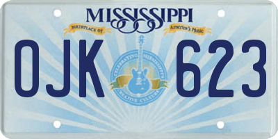 MS license plate OJK623