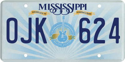 MS license plate OJK624