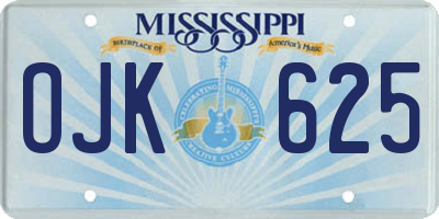 MS license plate OJK625