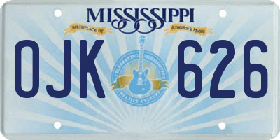 MS license plate OJK626