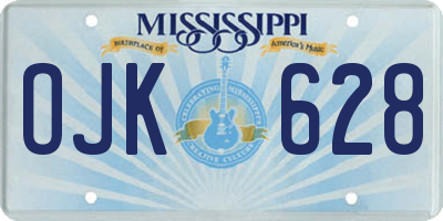 MS license plate OJK628