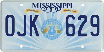 MS license plate OJK629