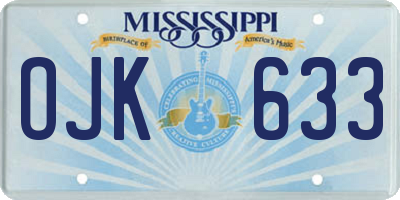 MS license plate OJK633