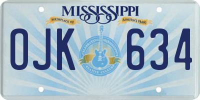 MS license plate OJK634
