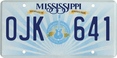 MS license plate OJK641