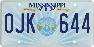 MS license plate OJK644