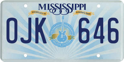 MS license plate OJK646