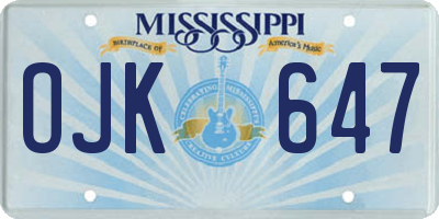 MS license plate OJK647
