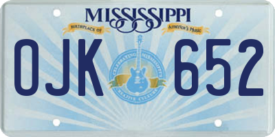 MS license plate OJK652