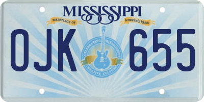 MS license plate OJK655