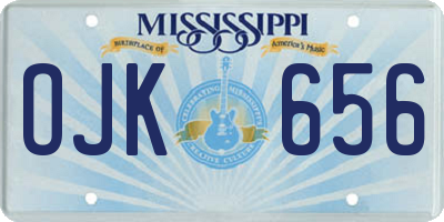 MS license plate OJK656