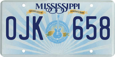 MS license plate OJK658