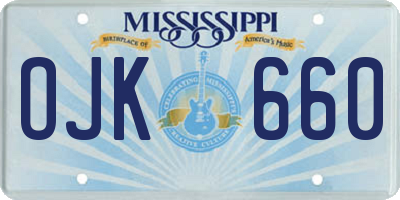 MS license plate OJK660
