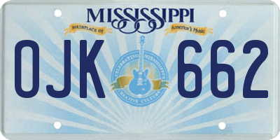 MS license plate OJK662