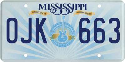 MS license plate OJK663