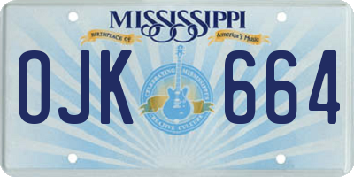 MS license plate OJK664