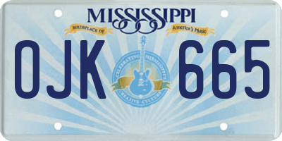 MS license plate OJK665