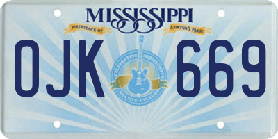 MS license plate OJK669