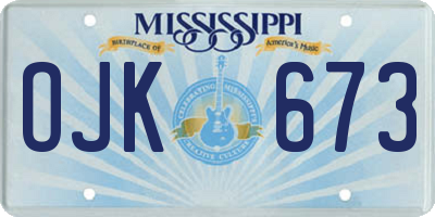 MS license plate OJK673