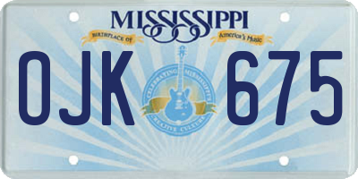 MS license plate OJK675