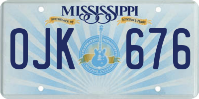 MS license plate OJK676