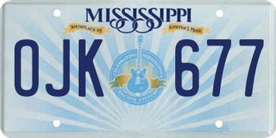 MS license plate OJK677