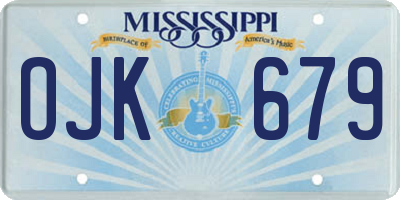 MS license plate OJK679