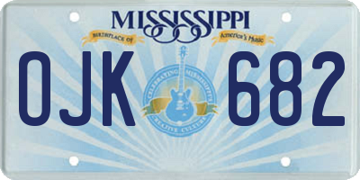 MS license plate OJK682