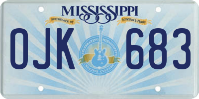 MS license plate OJK683