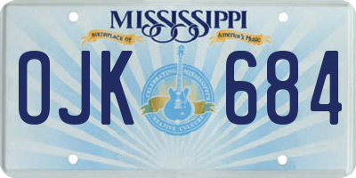 MS license plate OJK684